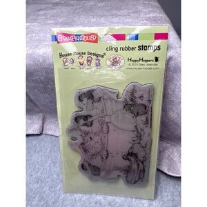 Stampendous Cling Rubber Stamp HMCR46 House-Mouse Designs Cling Kitty Cleaning E